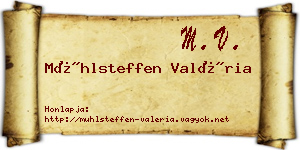 Mühlsteffen Valéria névjegykártya